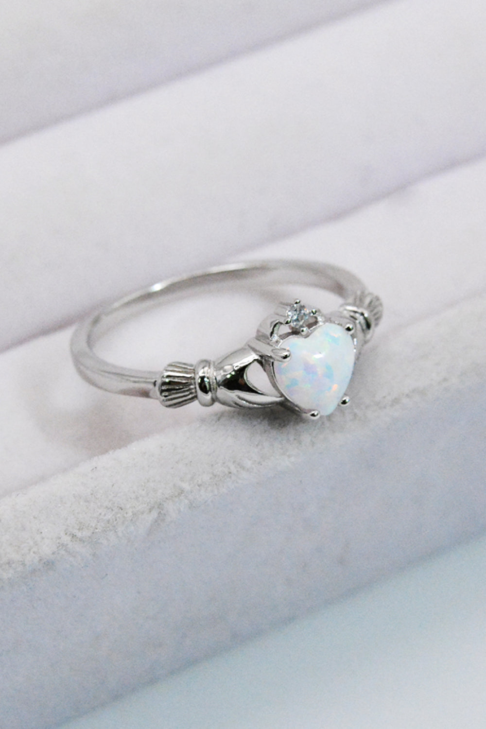 925 Sterling Silver Heart Opal Ring - Treasured Gift's & More