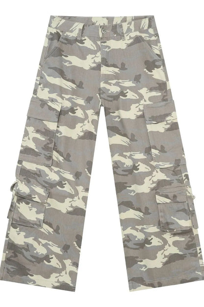 Men's Camouflage Wide Leg Cargo Jeans - Treasured Gift's & More