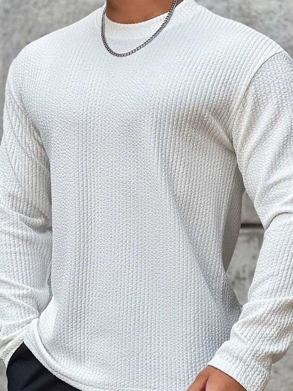 Men's Plus Size Round Neck Long Sleeve T-Shirt - Treasured Gift's & More