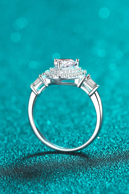 1 Carat Moissanite 925 Sterling Silver Heart Ring - Treasured Gift's & More