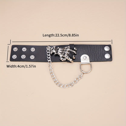 Gothic Skull Hand Design Bracelet