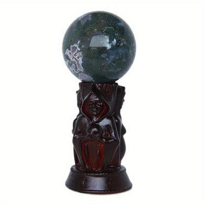 Moon Triple Goddess Crystal Sphere Ball Stand