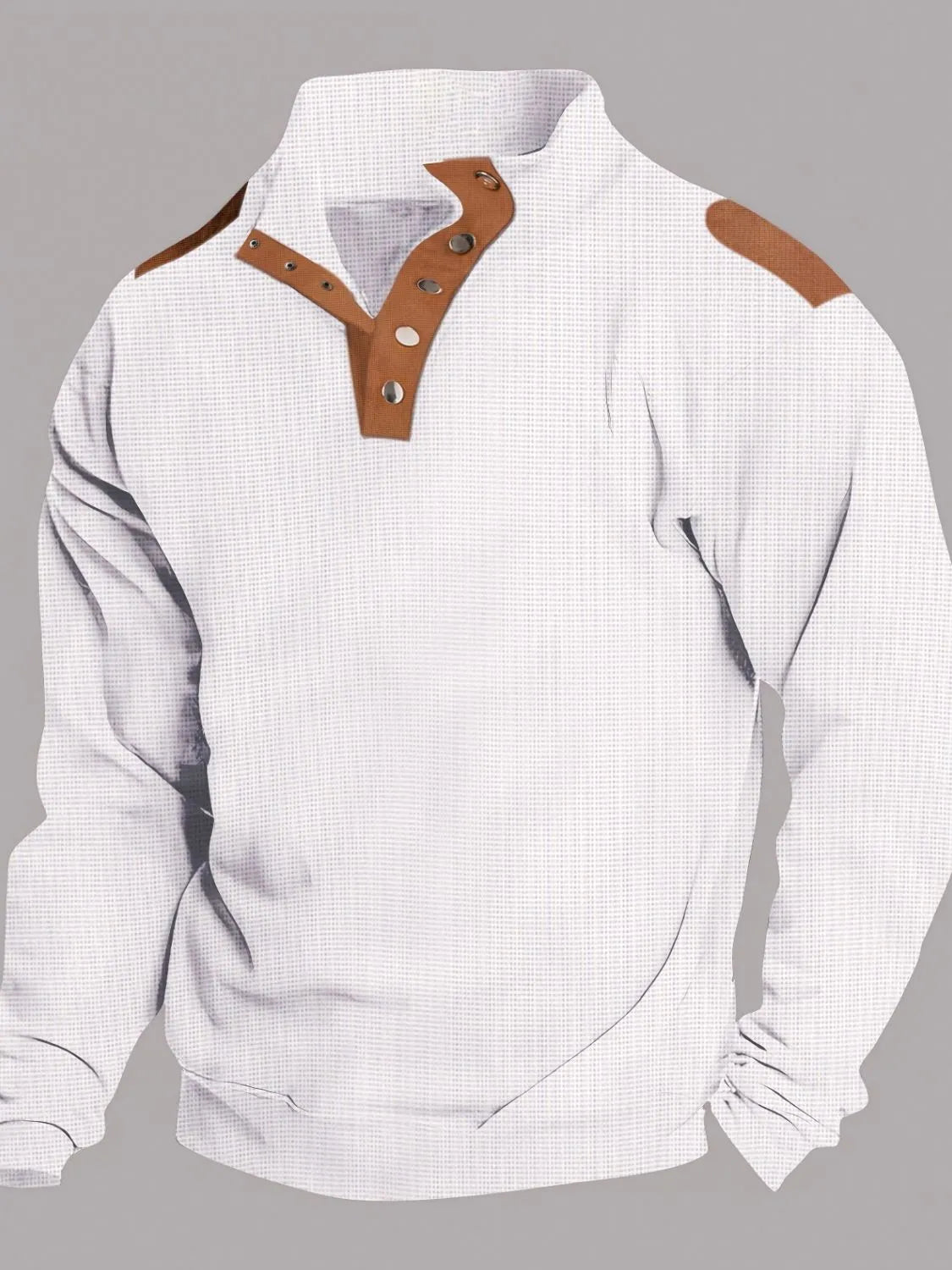 Men's Full Size Stand Collar Long Sleeve Polo Plus Size - Treasured Gift's & More