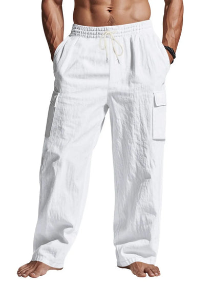 Men's Full Size Drawstring Pants with Pockets Plus Size - Treasured Gift's & More