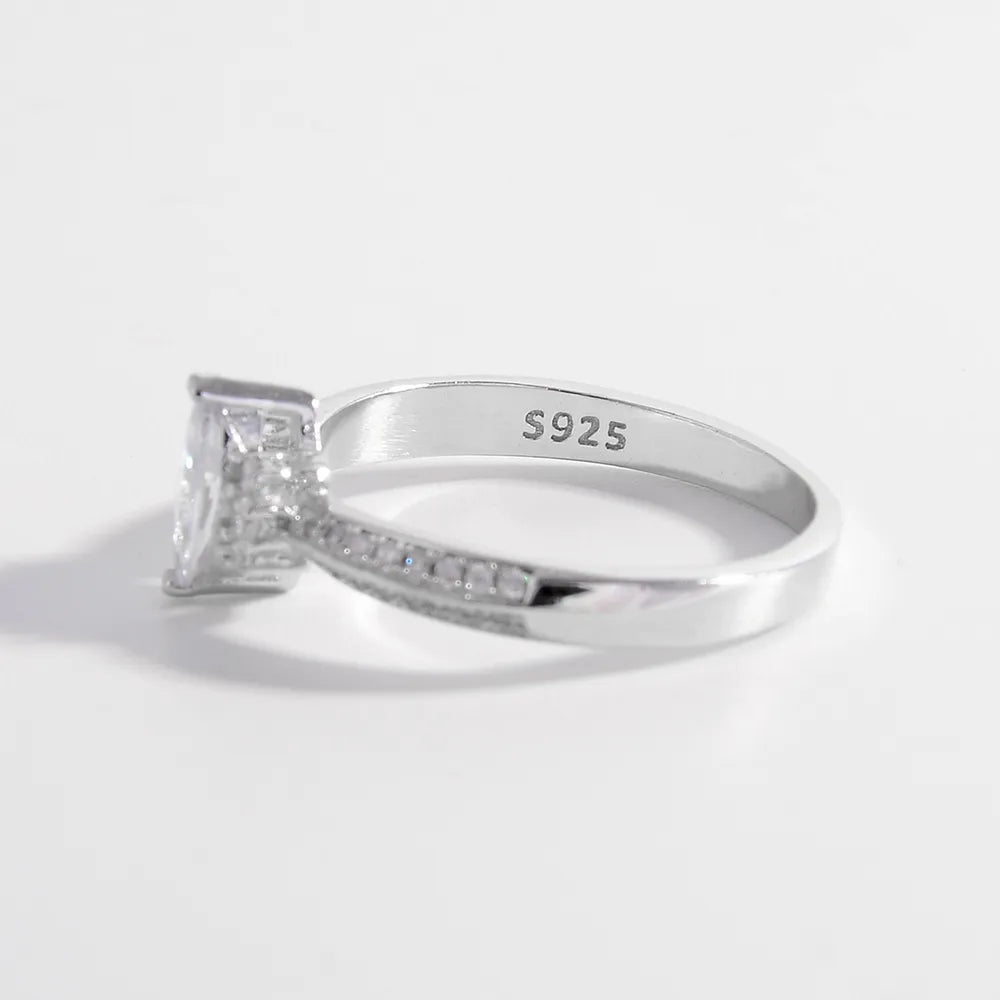925 Sterling Silver Inlaid Zircon Ring - Treasured Gift's & More