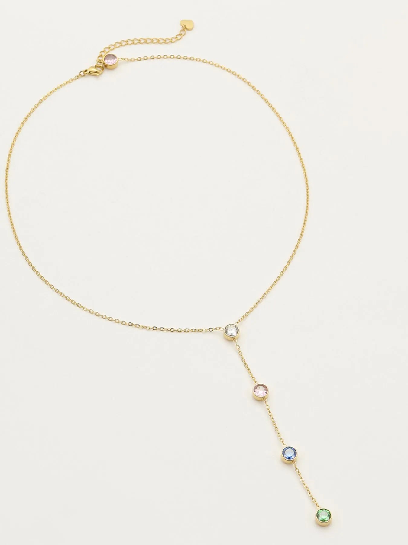 18K Gold-Plated Stainless Steel Zircon Y-Drop Necklace - Treasured Gift's & More