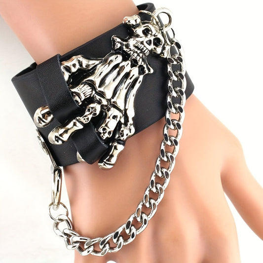 Gothic Skull Hand Design Bracelet