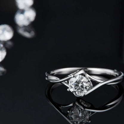 Moissanite 925 Sterling Silver Ring - Treasured Gift's & More