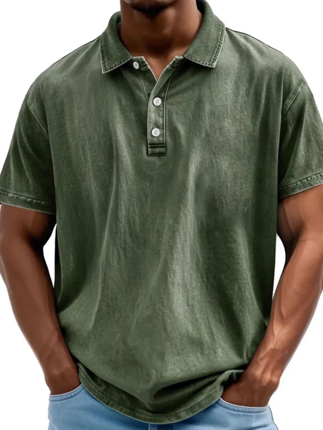 Men's Full Size Collared Neck Short Sleeve Polo Plus Size - Treasured Gift's & More