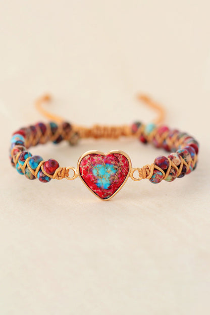 Handmade Heart Shape Natural Stone Bracelet - Treasured Gift's & More
