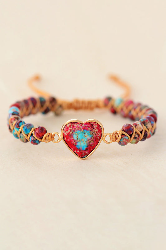 Handmade Heart Shape Natural Stone Bracelet - Treasured Gift's & More