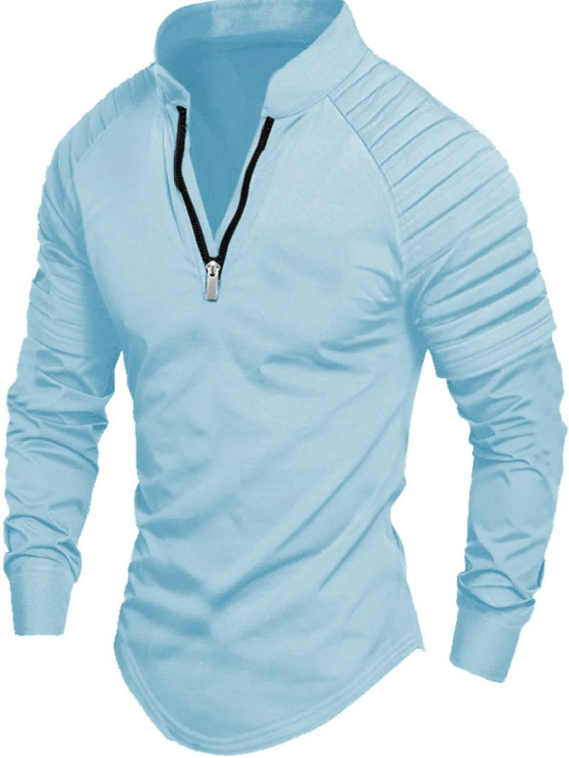 Men's Full Size Quarter Zip Long Sleeve Polo Plus SIze - Treasured Gift's & More