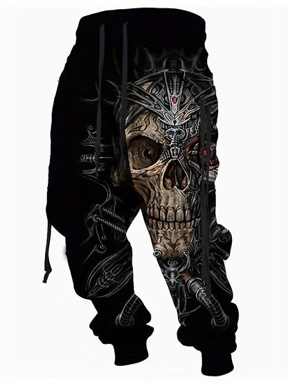 Halloween Skull Print, Men's Drawstring Sweatpants