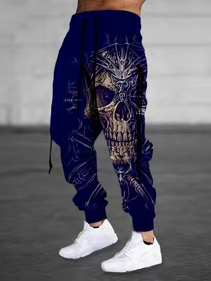 Halloween Skull Print, Men's Drawstring Sweatpants