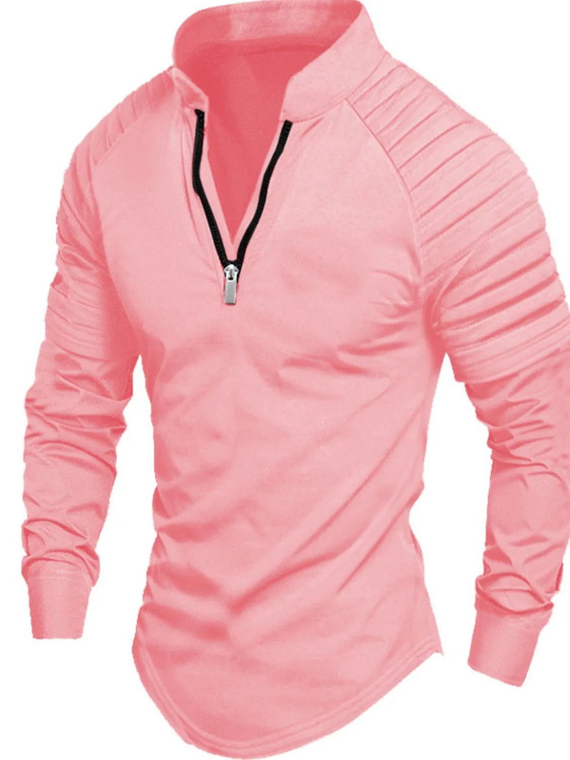 Men's Full Size Quarter Zip Long Sleeve Polo Plus SIze - Treasured Gift's & More