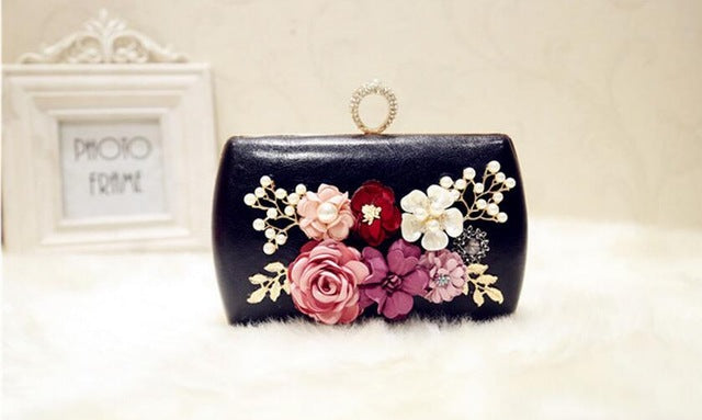 High Quality Luxury Handmade Flowers Evening Bag