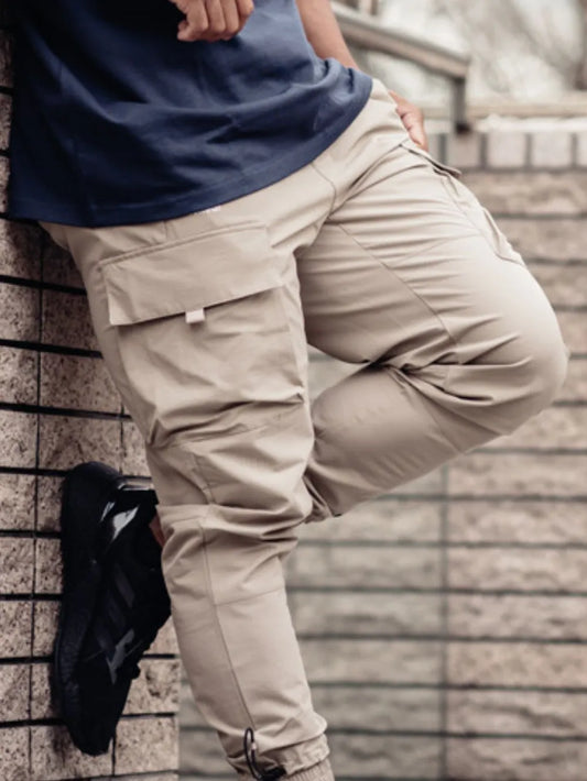Men's Plus Size Drawstring Pants with Cargo Pockets - Treasured Gift's & More