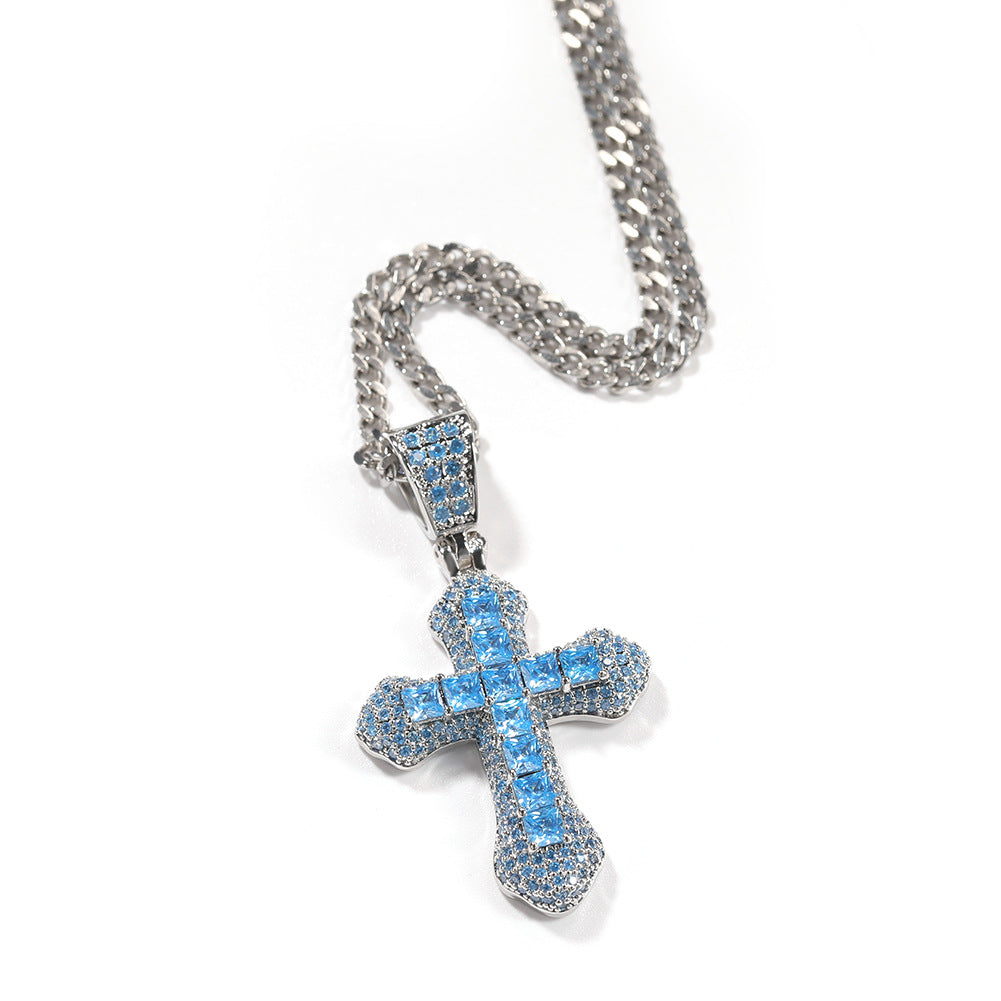 Blue Zircon Cross Necklace - Just $20.04! Shop now at Treasured Gift's & More