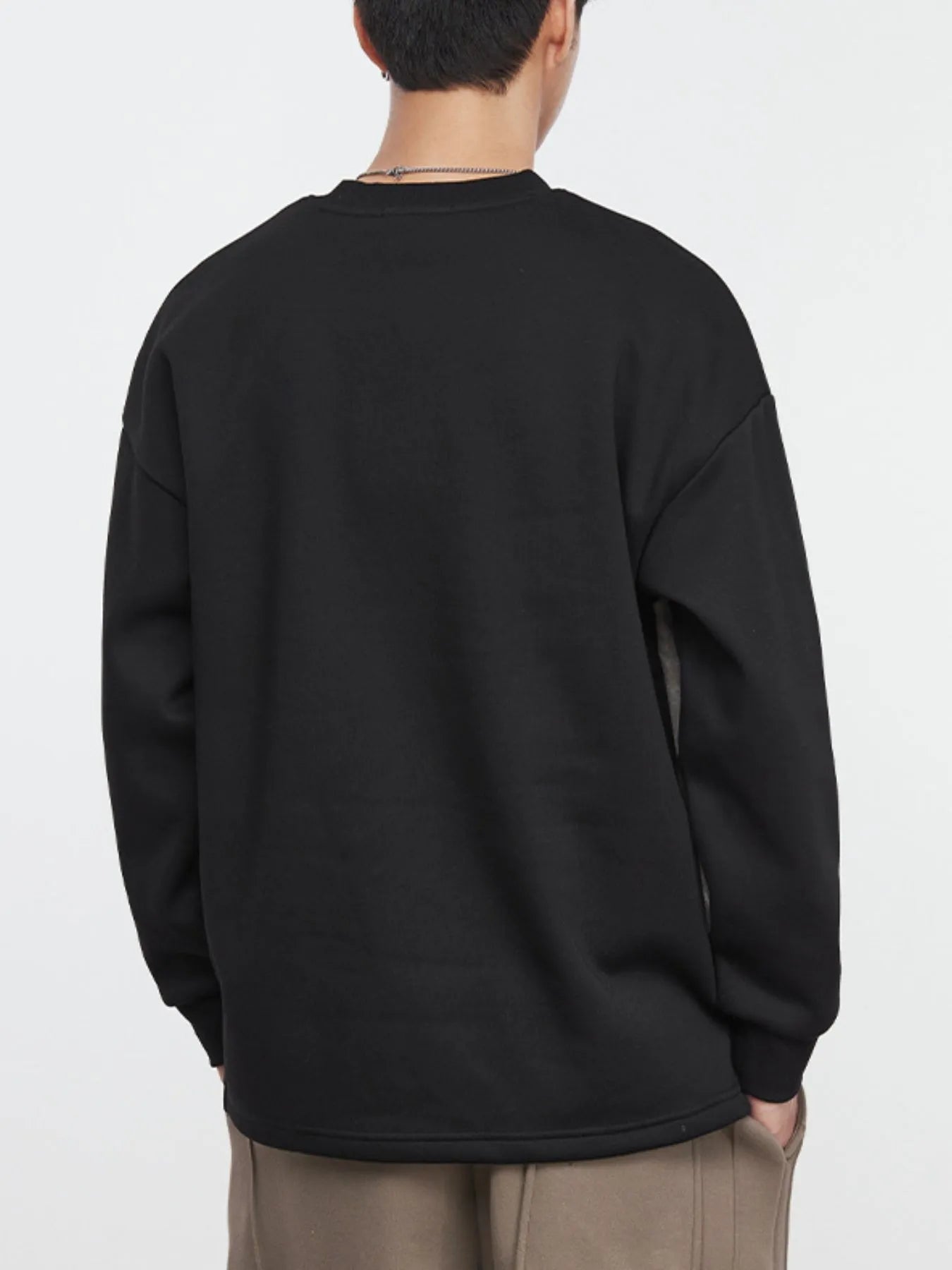 Men's Plus Size Contrast Round Neck Long Sleeve Sweatshirt - Treasured Gift's & More