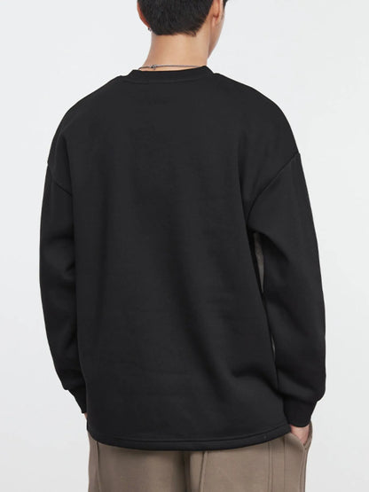 Men's Plus Size Contrast Round Neck Long Sleeve Sweatshirt - Treasured Gift's & More