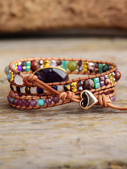 Triple-Layer Amethyst Bracelet - Treasured Gift's & More