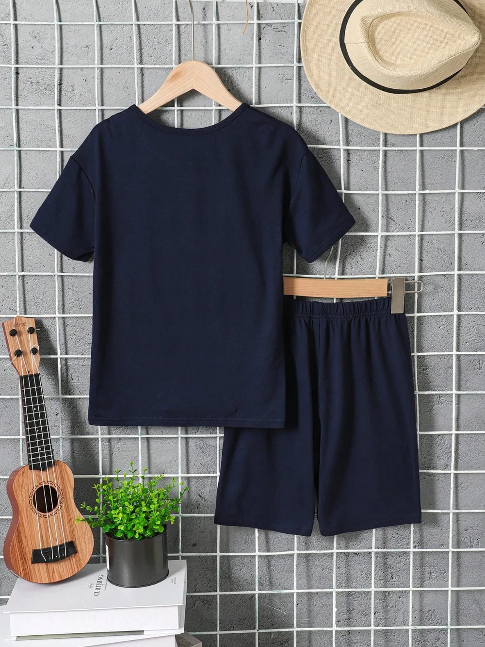 Children's Graphic Round Neck T-Shirt and Pants Set - Treasured Gift's & More