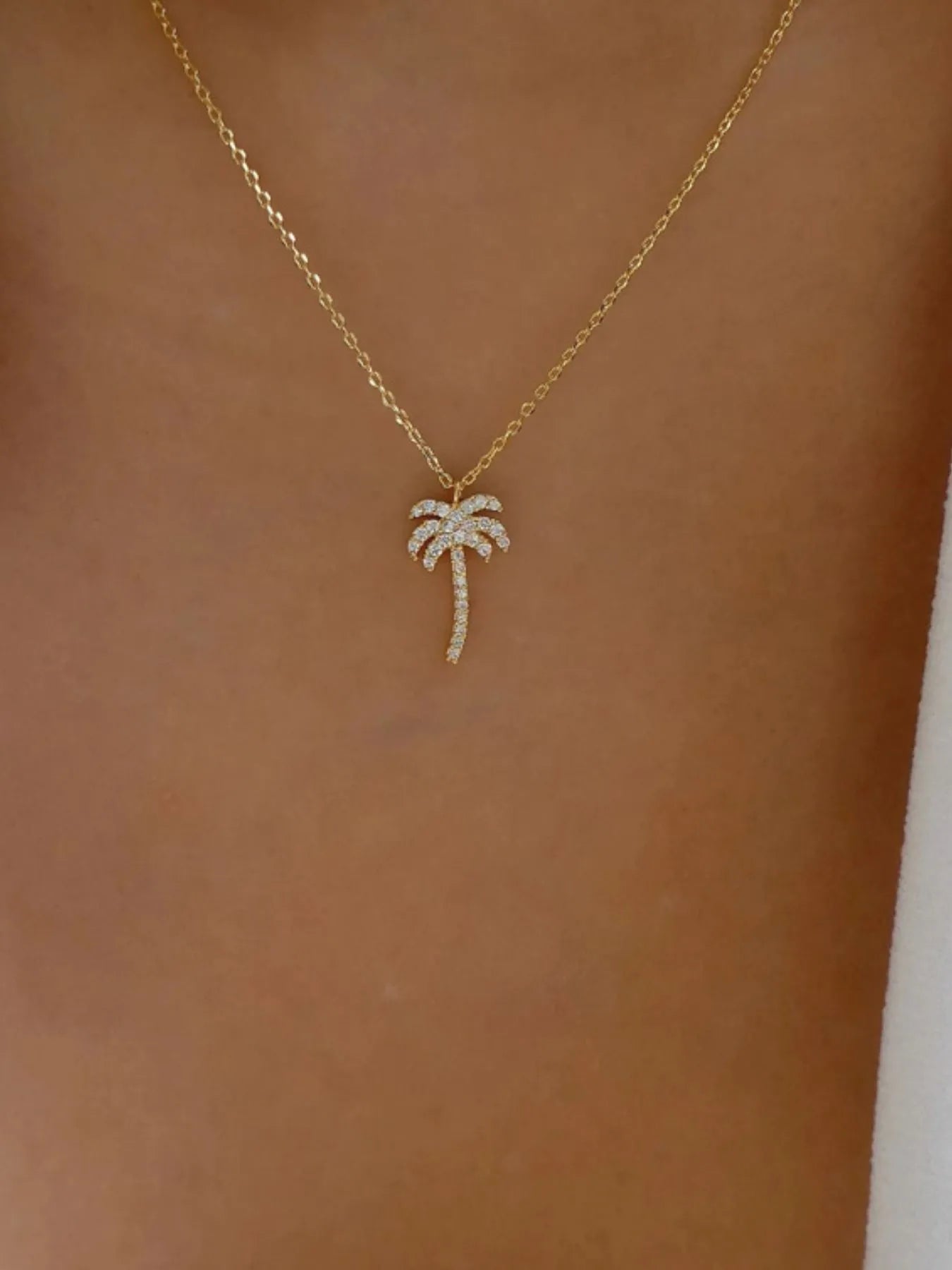 Zircon Palm Tree Pendant Necklace - Treasured Gift's & More