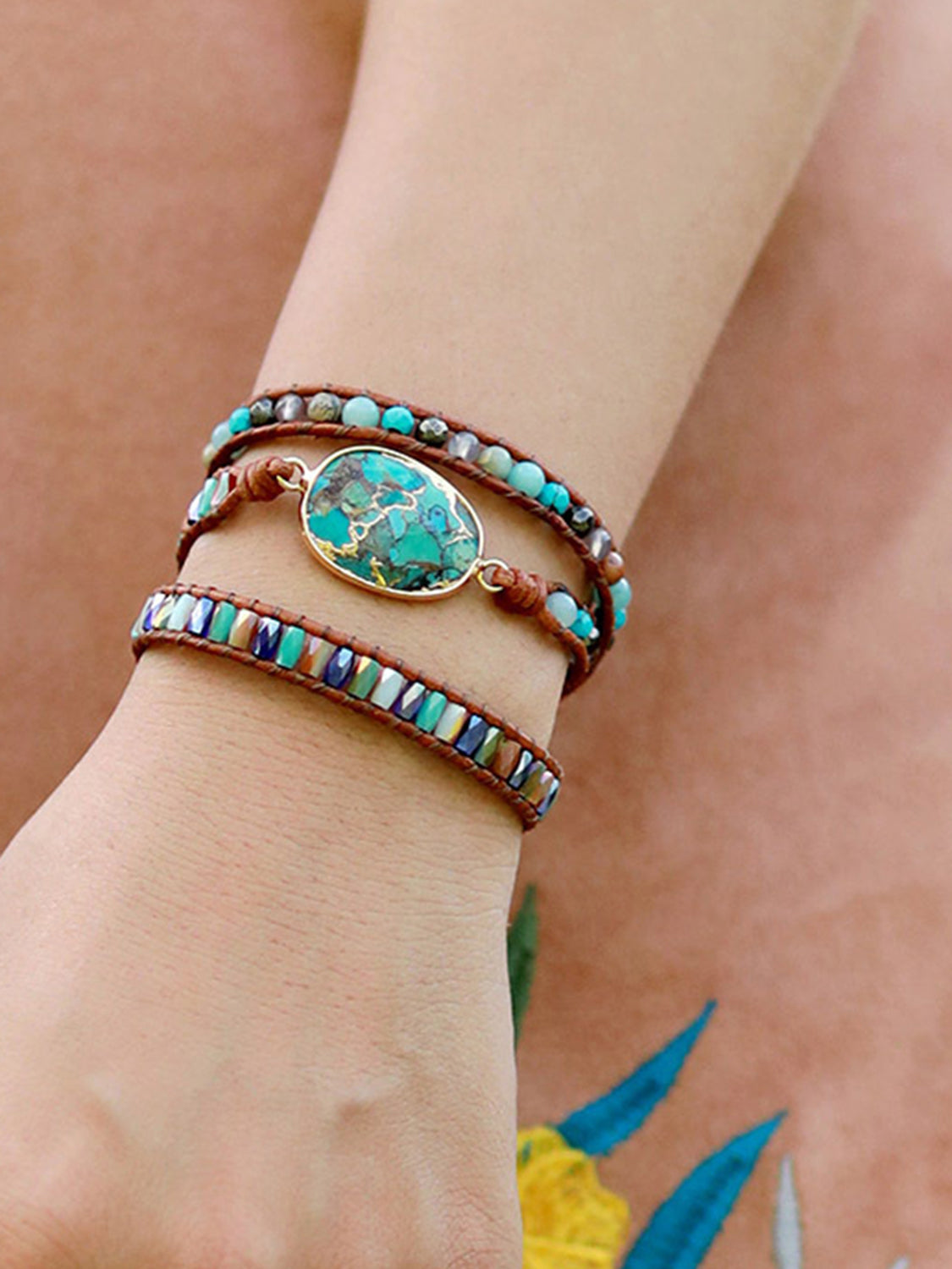 Triple-Layer Natural Stone Bracelet - Treasured Gift's & More