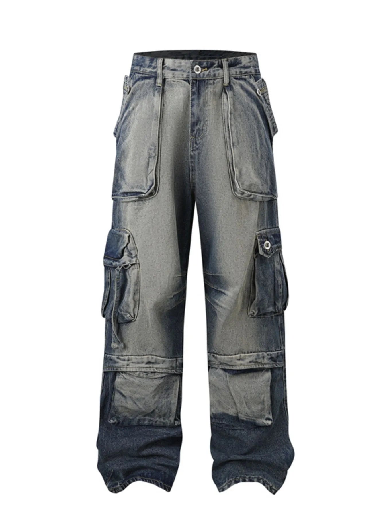 Men's Full Size Washed Cargo Jeans Plus Size - Treasured Gift's & More