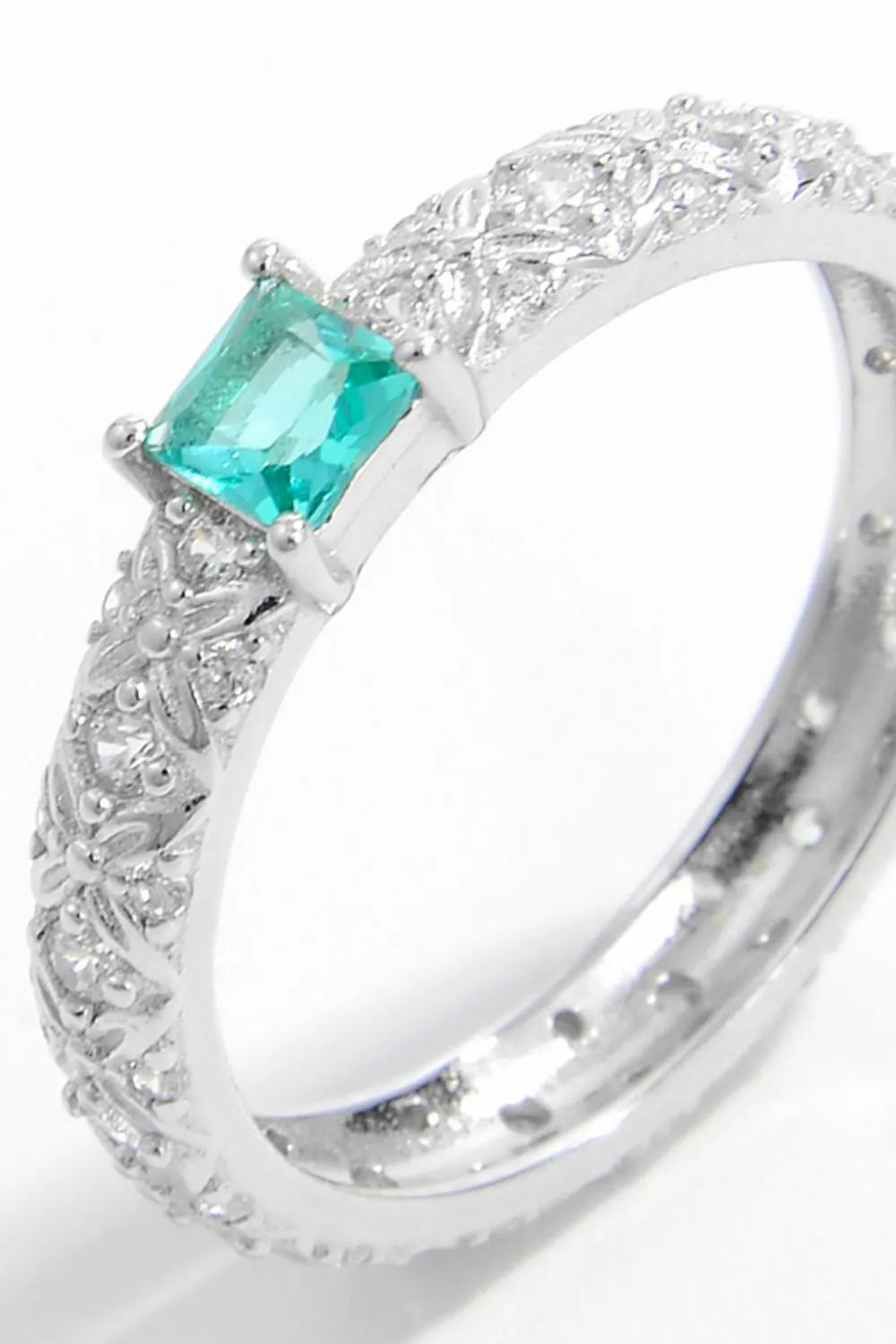 925 Sterling Silver Square Zircon Ring - Treasured Gift's & More