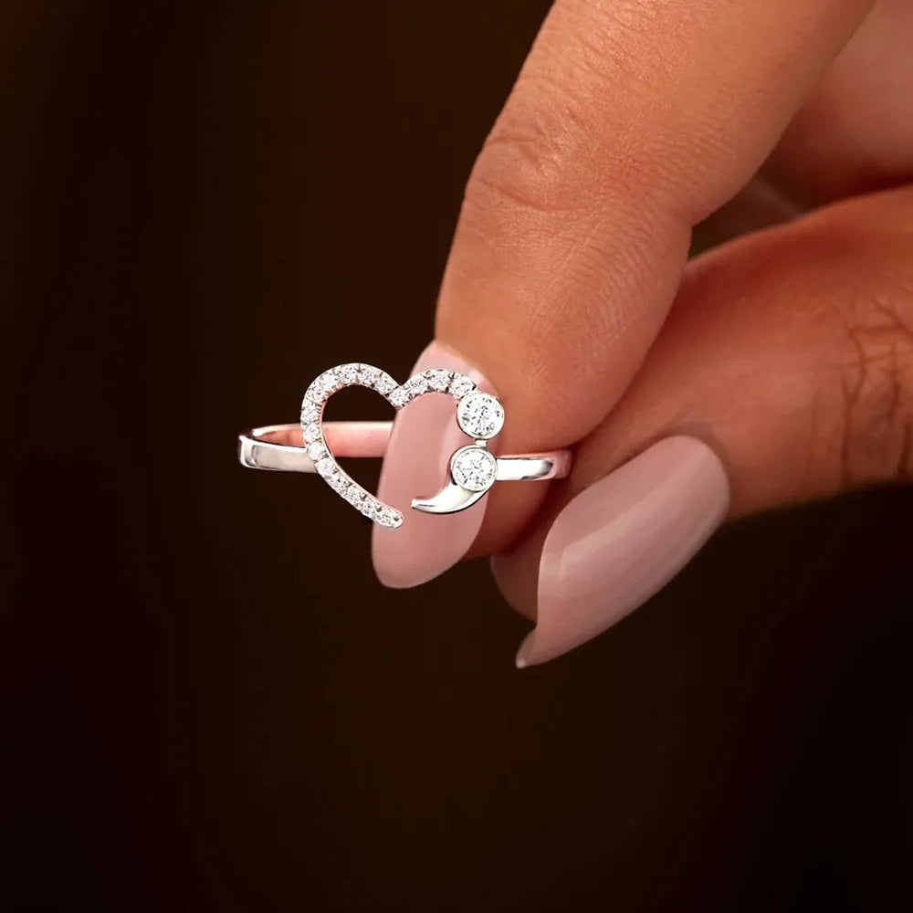 925 Sterling Silver Inlaid Zircon Ring - Treasured Gift's & More