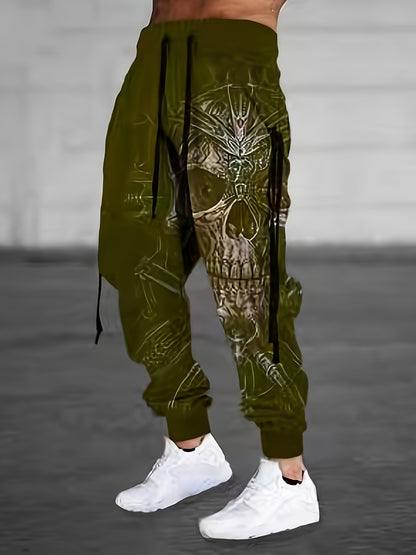 Halloween Skull Print, Men's Drawstring Sweatpants