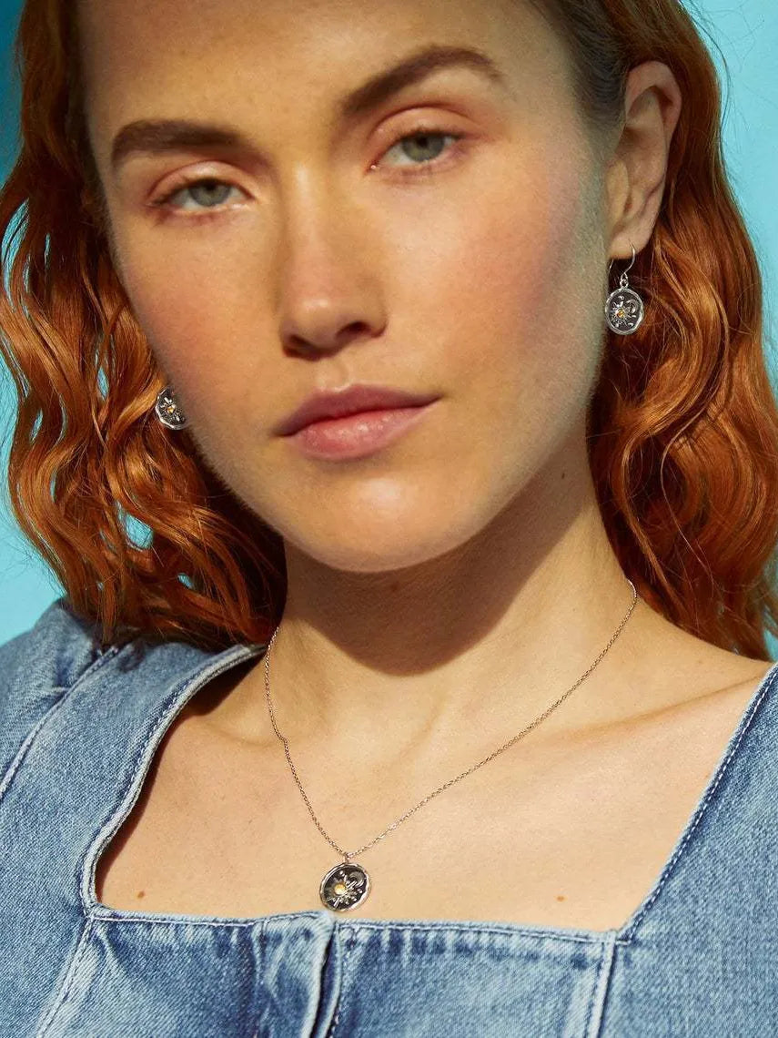 Alloy Inlaid Zircon Sun & Moon Necklace - Treasured Gift's & More