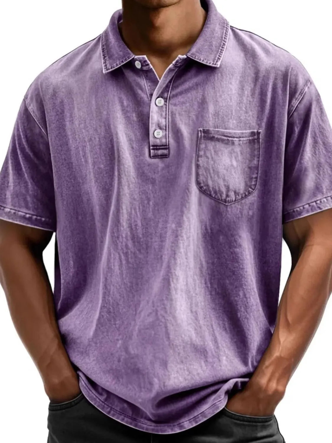 Men's Full Size Collared Neck Short Sleeve Polo Plus Size - Treasured Gift's & More
