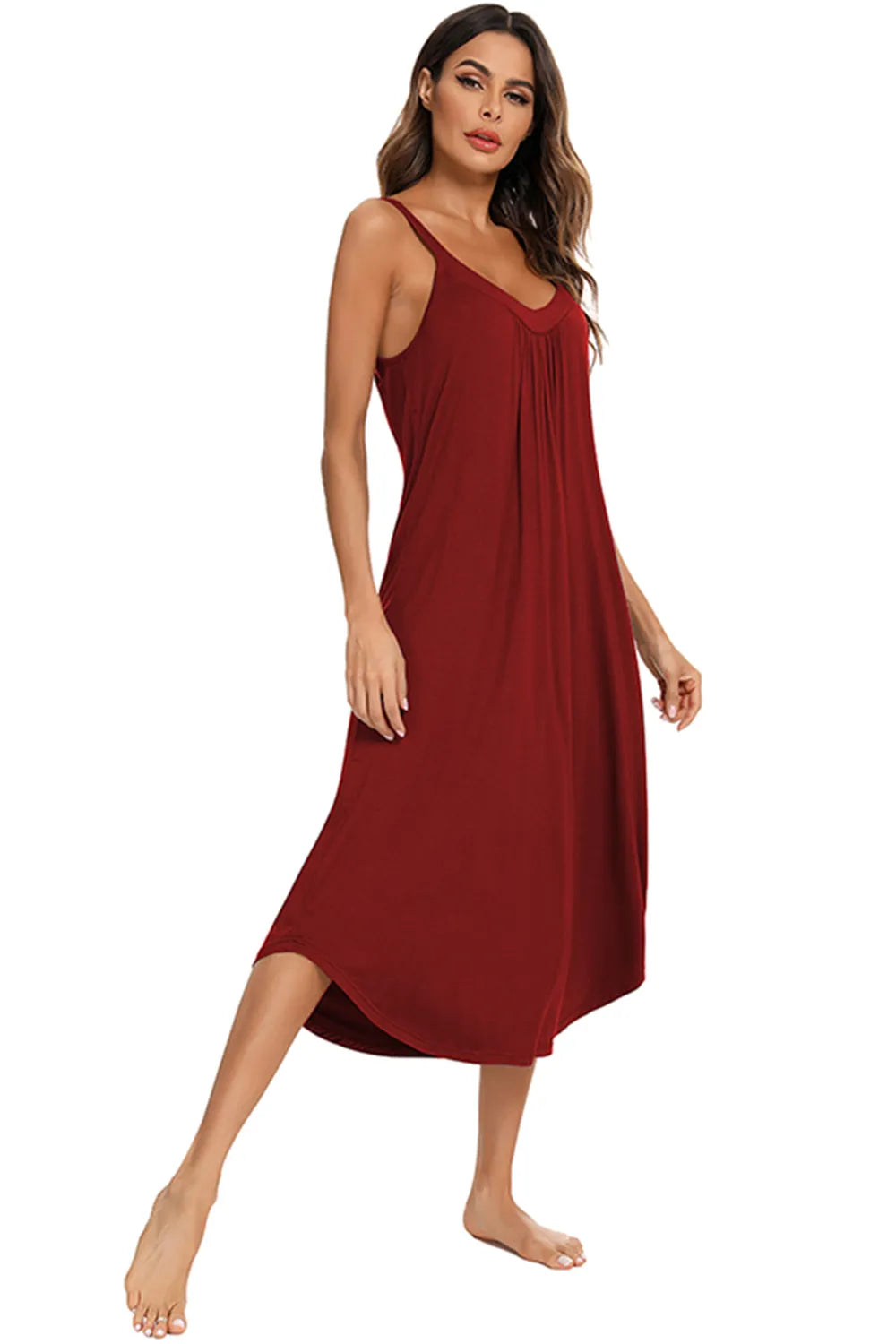 V-Neck Midi Lounge Dress - Treasured Gift's & More