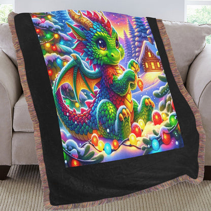 T&G Xmas Dragon2 Ultra-Soft Mixed Green Fringe Blanket 60" - Just $46.91! Shop now at Treasured Gift's & More