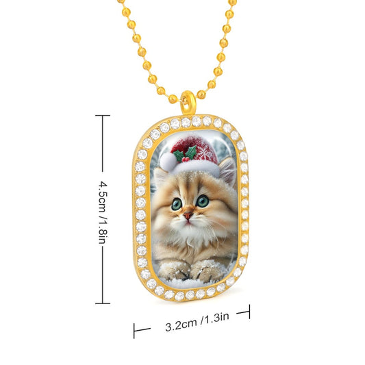 T&G Christmas Hat Kitty Necklace - Just $19.66! Shop now at Treasured Gift's & More