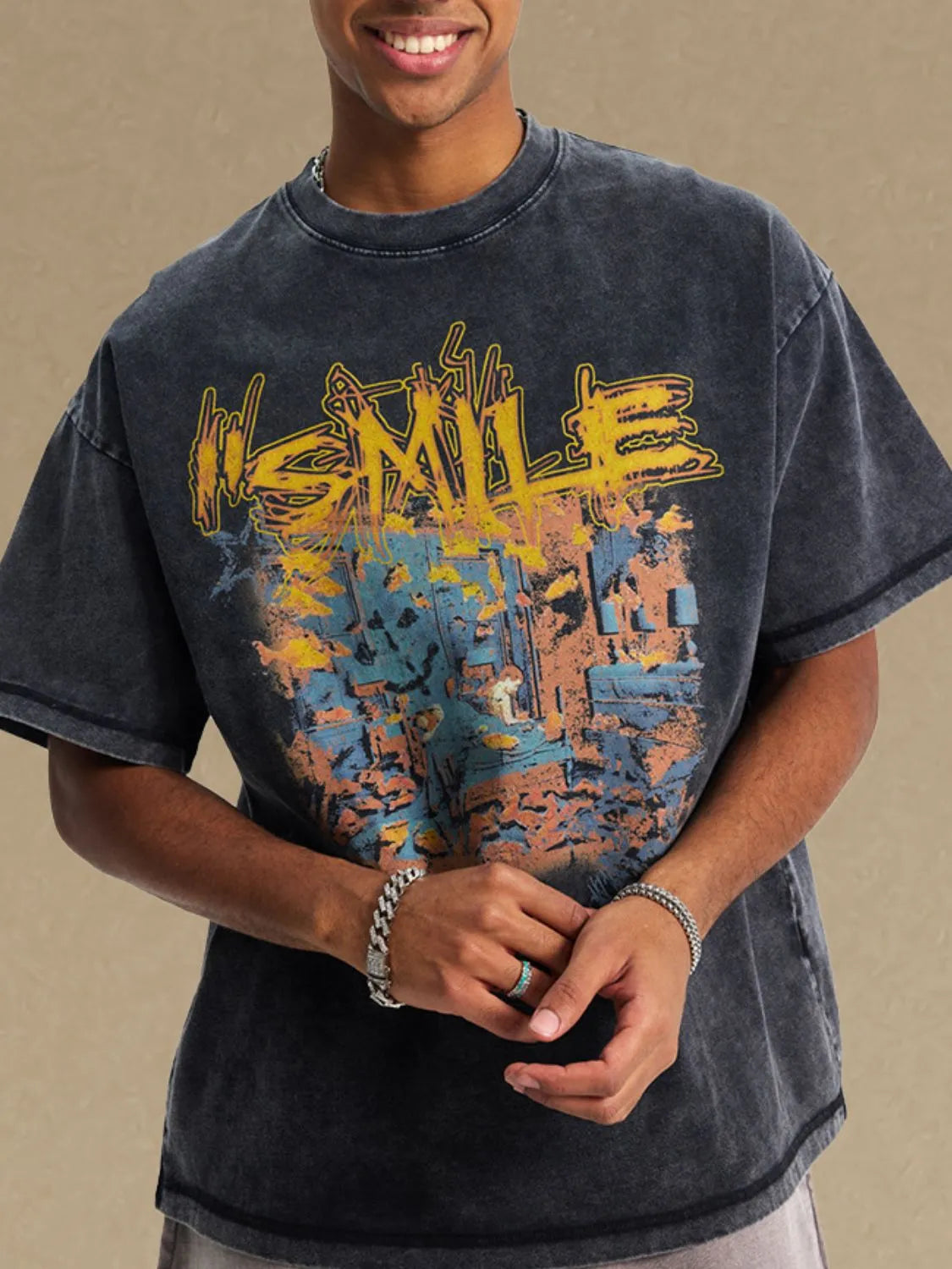 Men's Graphic Round Neck Half Sleeve T-Shirt - Treasured Gift's & More