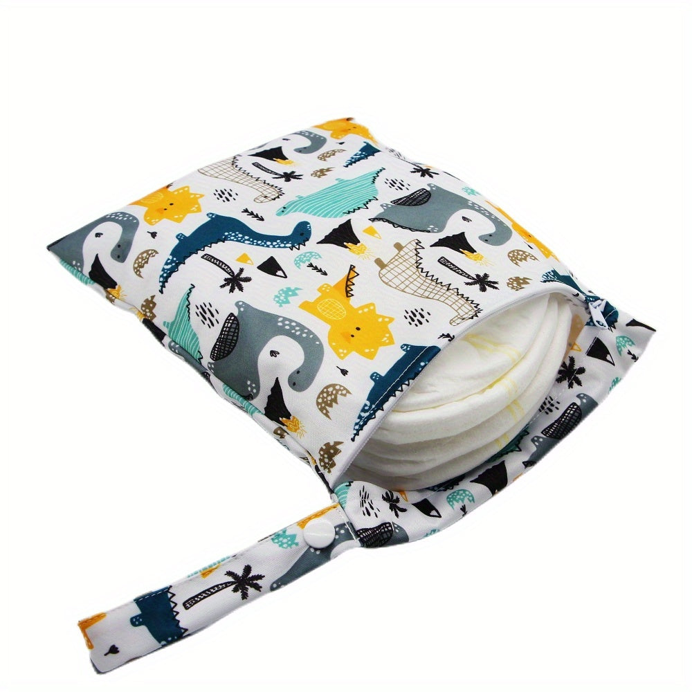 2 Pcs Durable Polyester Fiber Dinosaur Print Washable Bags