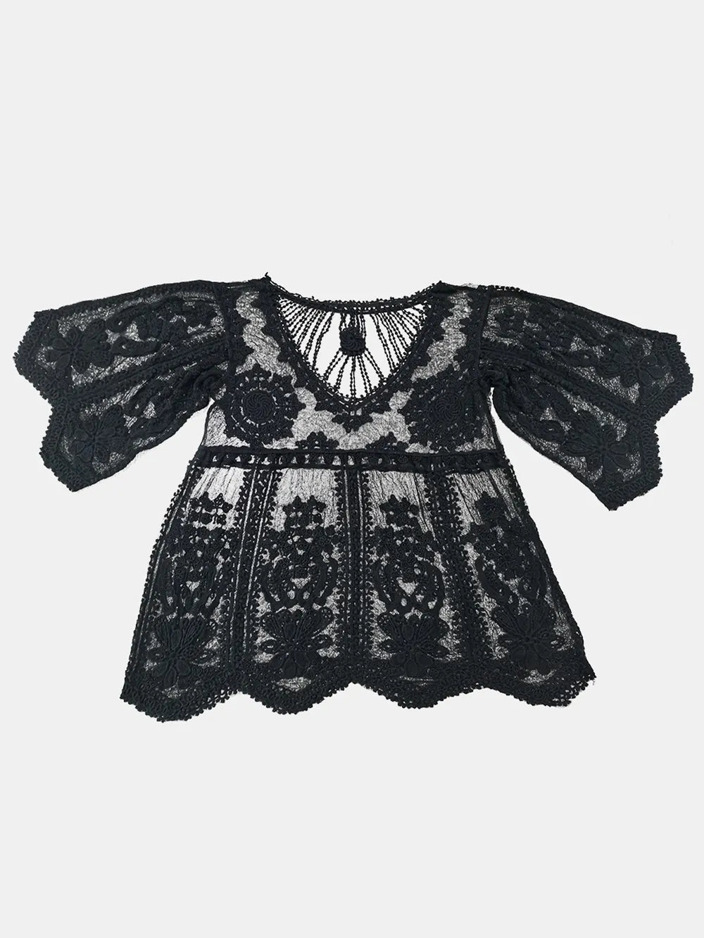 Lace Round Neck Cover-Up - Treasured Gift's & More
