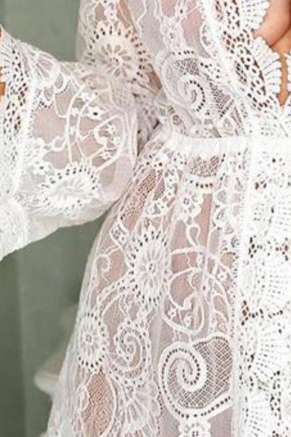 V-Neck Lace Cover-Up Dress - Treasured Gift's & More