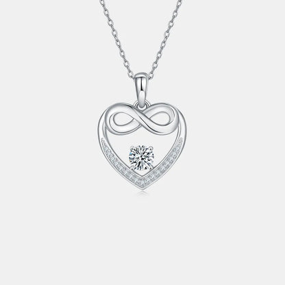 Moissanite 925 Sterling Silver Heart Necklace - Treasured Gift's & More