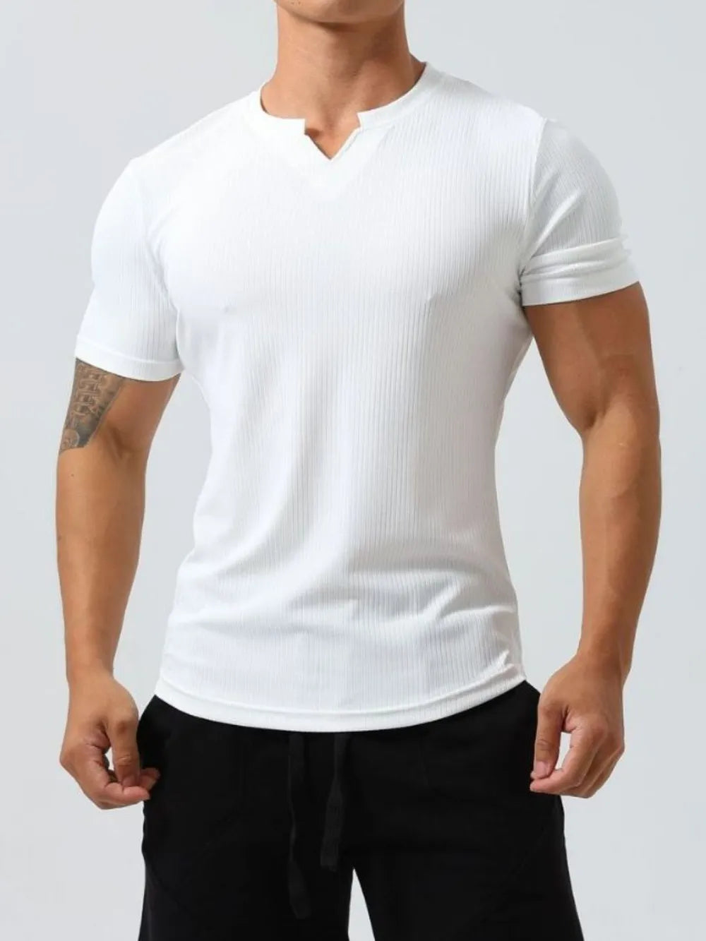 Men's Plus Size Notched Short Sleeve T-Shirt - Treasured Gift's & More