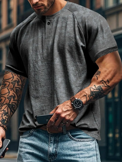Men's Full Size Round Neck Short Sleeve T-Shirt Plus Size - Treasured Gift's & More