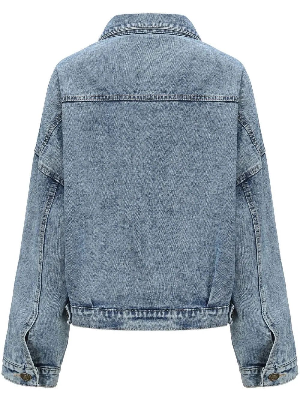 Button Down Drop Shoulder Denim Jacket - Treasured Gift's & More