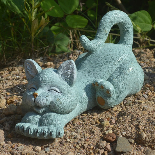 Smiling Cat Garden Courtyard Resin - Just $13.56! Shop now at Treasured Gift's & More