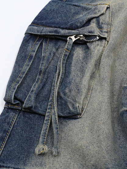 Men's Full Size Washed Cargo Jeans Plus Size - Treasured Gift's & More