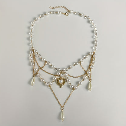 Crystal Hollow Love Heart Pendant Necklace