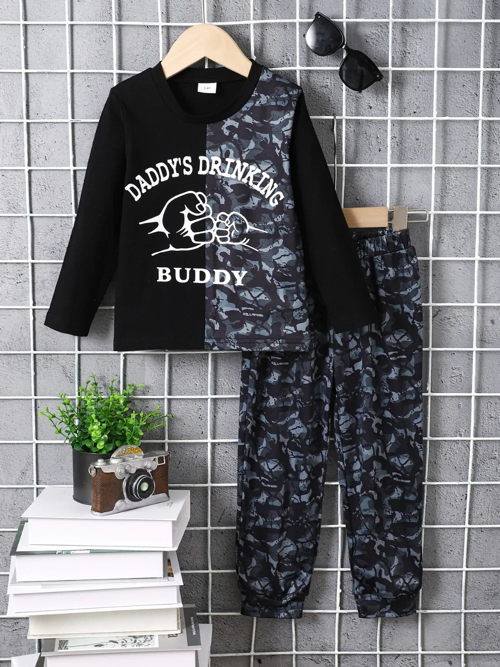 Children's Camouflage Color Block Top and Pants Set - Treasured Gift's & More
