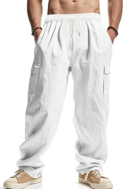 Men's Full Size Drawstring Pants with Pockets Plus Size - Treasured Gift's & More